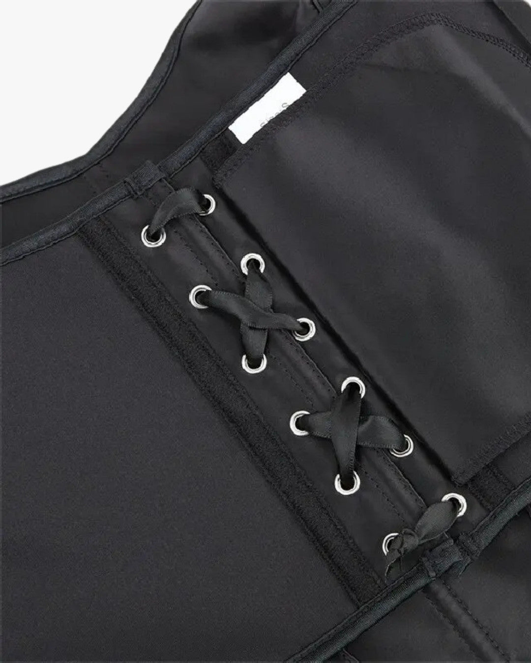 Zoom sur le détail du top corset manche longue, vue 3