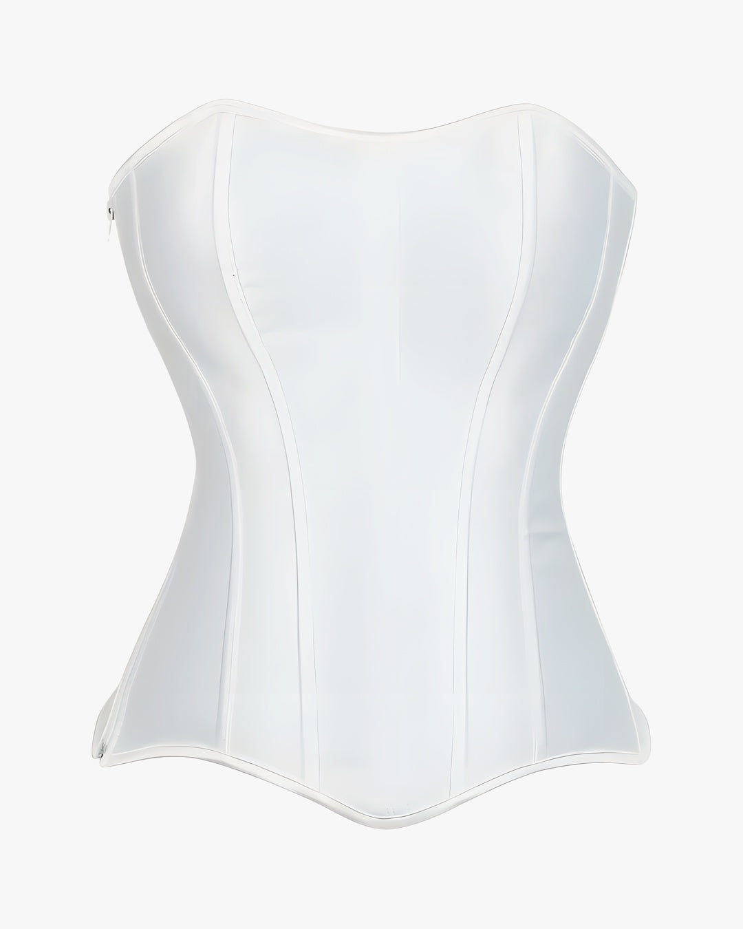 Top corset satin sur fond studio gris clair, vue 2
