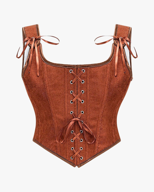 Top corset vint sur fond studio gris clair, vue 3